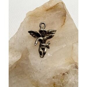 Sterling Silver Angel Cherub Charm Pendant .925 Figural Vintage‎ 1.28g Dainty